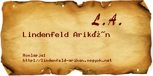 Lindenfeld Arikán névjegykártya
